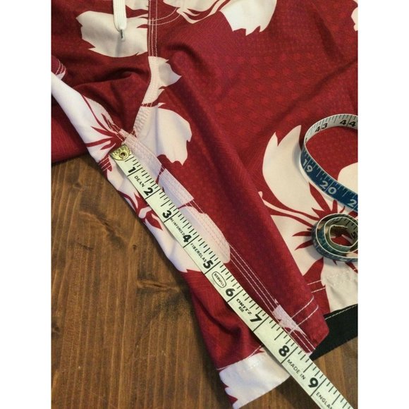 Speedo Mens Swim Trunks Board Shorts Size L Hawaiian Print red white - Picture 8 of 8
